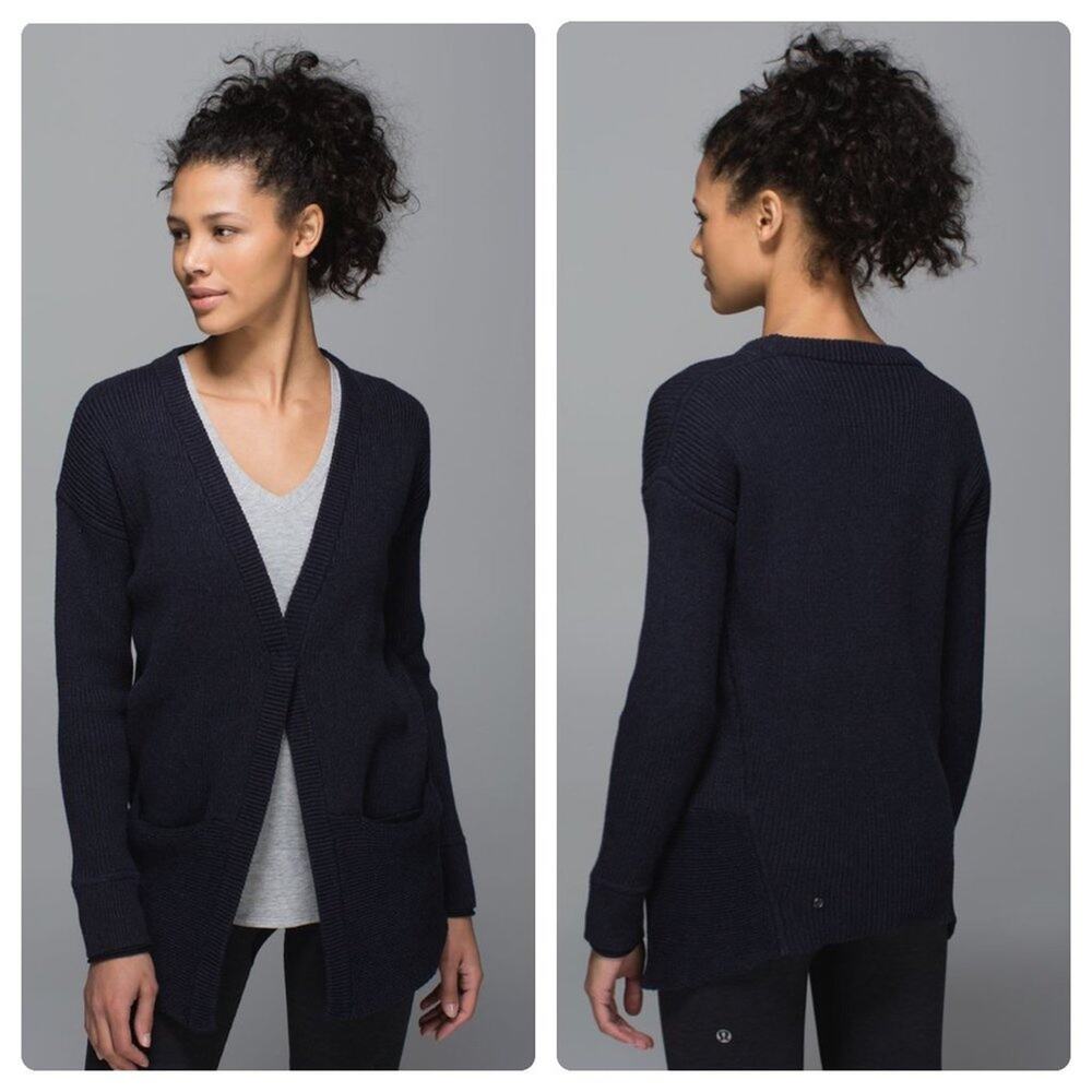 Lululemon We Like to Cardi Heathered Naval Blue